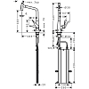 Hansgrohe Metris M71 Смеситель для кухни, на 1 отв, поворотный излив 235мм с вытяжным душем, 2jet, h333мм, sBox, цвет: под сталь