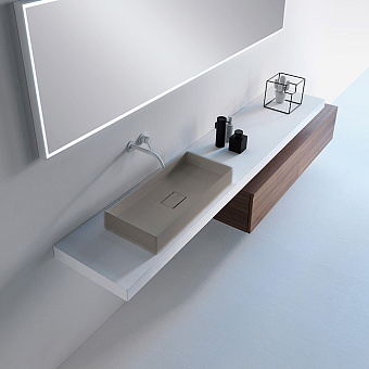 Falper Quattro.Zero Раковина 70x31x10 см, без отв., накладная, цвет: Pavillon grey