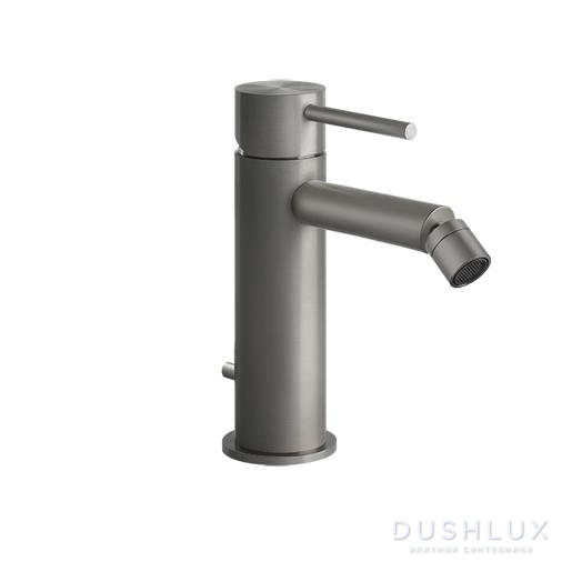 Фото Gessi Flessa Смеситель однорычажный для биде с донным клапаном, цвет: шлифованная сталь