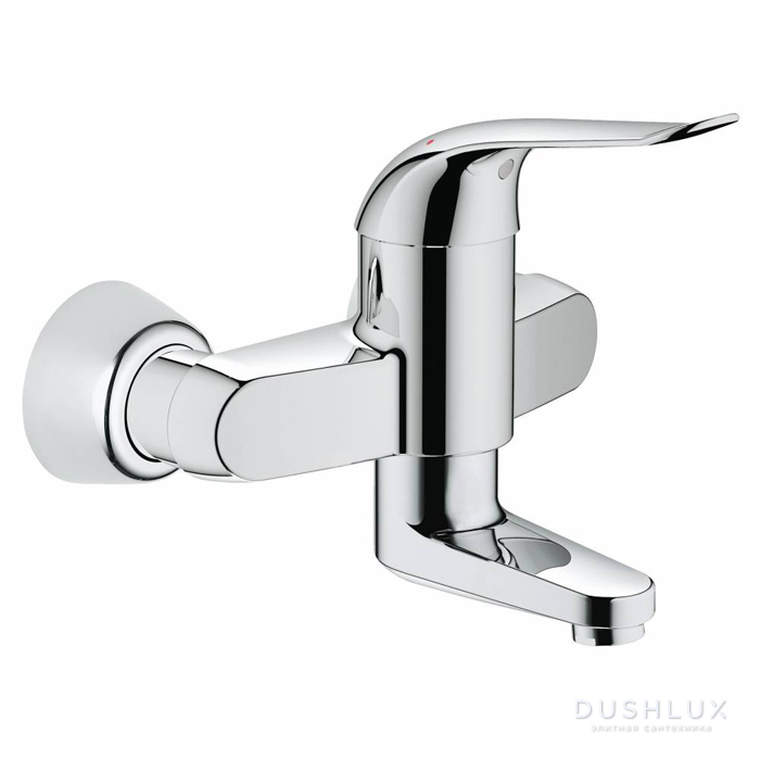 Фото Grohe Euroeco Special Смеситель для раковины, настенный, рычаг 12см., излив: 15см, цвет: хром