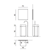 Oasis Profilo Композиция №23 Комплект мебели 45x45х h200см., напольный, цвет: белый матовый|Walnut/хром