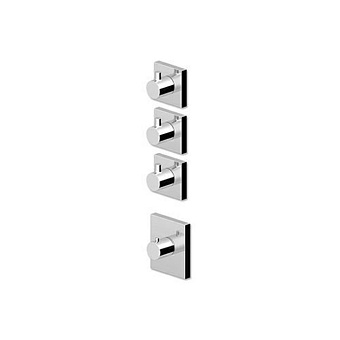 Zucchetti Pan Встроенный термостатический смеситель, 1/2”, с 3 запорными клапанами, цвет: хром