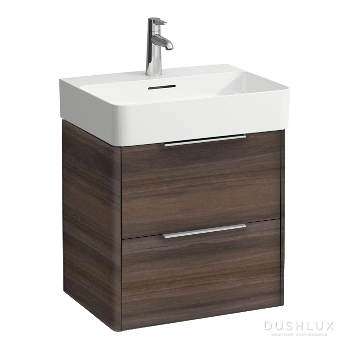 Фото Laufen VAL Тумба с раковиной 53.5х38.5(41)х52см., 2 ящика, подвесная, цвет: темный вяз