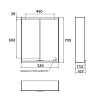 EMCO Prime2 Зеркальный шкаф 60x70см., с подсветкой, навесной, 2 двери, 2 полки, розетка, цвет: черный