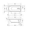 Duravit D-Neo Ванна 180x80хh60см, встраиваемая, с одним наклоном для спины, акрил, цвет: белый