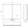 EMCO Evo Зеркальный шкаф 80x70см., с подсветкой, навесной, 2 двери, 2 полки, розетка, цвет: черный