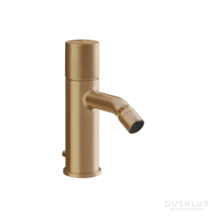 Фото Gessi Habito Diamantato Смеситель для биде, 1 отв., с донным клапаном, цвет: Warm Bronze Brushed PVD