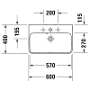 Duravit ME by Starc Раковина подвесная 60х40м, с переливом, с площадкой, с 1 отв., цвет: белый