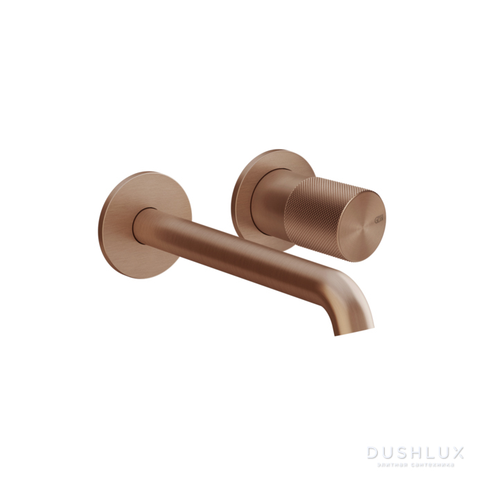 Фото Gessi Habito Diamantato Смеситель для раковины, настенный, цвет: Copper Brushed PVD