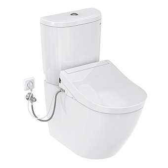 TOTO NC Унитаз-моноблок 38x70.4x41cм., с сиденьем-вошлет, безободковый, цвет: белый
