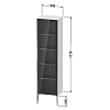 Duravit XViu Шкаф подвесной 50x36xh177cм, стеклянная дверь, 4 полки, цвет: Flannel Grey High Gloss/черный матовый