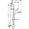 Hansgrohe Crometta Vario Душевой набор: штанга 900mm, ручной душ 100, 4jet (Rain, обычная, Shampoo, массажная), шланг, цвет: белый/хром