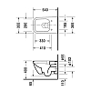 Duravit Happy D.2 Plus Унитаз подвесной rimless 36.5x54см, вкл. крепление Durafix, с покрытием WG, цвет: антрацит матовый