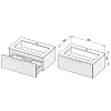Salini Touch Тумба 80x50x32см., подвесная, с раковиной, 1 ящик, гор. фрез., цвет: Taupe