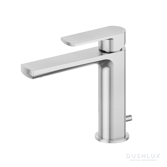 Фото Newform Haka Смеситель для раковины, 1 отв., с донным клапаном, цвет: PVD brushed stainless steel