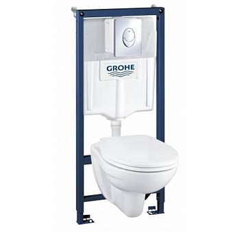 Grohe Solido Набор инсталляция с подвесным унитазом и панелью смыва, цвет: хром