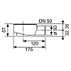 TECE drainline, сифон, 0,7 л/c, DN 50, выход вбок, высота монтажа от нижнего края сифона до верхнего края слива – 95 мм.