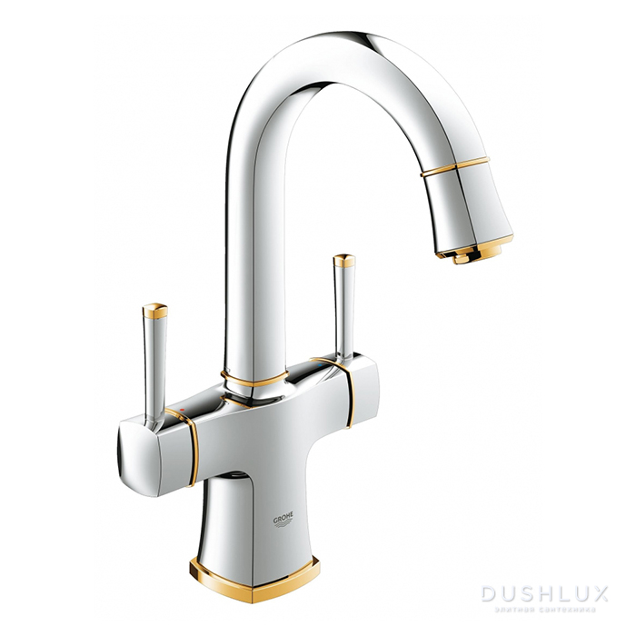 Фото Grohe Grandera, Смеситель для раковины, цвет: хром/золото