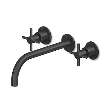 Zucchetti Helm Смеситель для раковины, встраиваемый, излив: 23см., цвет: brushed total black PVD
