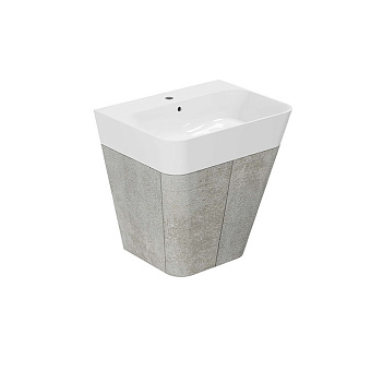 Azzurra Build Тумба подвесная 59x47x65см, с 1 ящиком, с раковиной, цвет: Cement