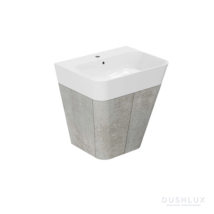 Фото Azzurra Build Тумба подвесная 59x47x65см, с 1 ящиком, с раковиной, цвет: Cement