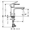 Hansgrohe Rebris S Смеситель для раковины 80, на 1 отв., с донным клапаном, цвет: хром