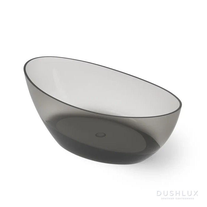 Фото Dea Design Elegant Ванна 160x80x55см., отдельностоящая, Glasstech, прозрачная смола, цвет: Smoky Black R4