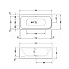 DURAVIT Happy D2 Ванна 180x80x60 см, угол слева вариант с двумя наклонами для спины, с интегр акрилов панелью и ножками, цвет: белый