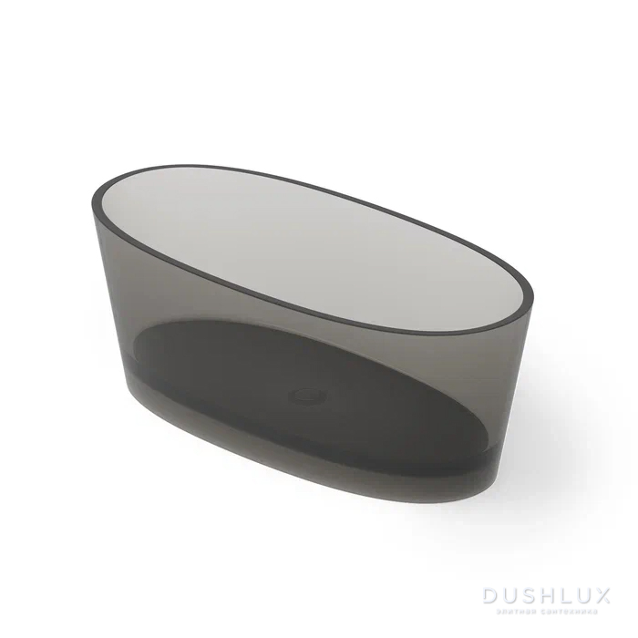 Фото Dea Design Nature Ванна 160x75x60см., отдельностоящая, Glasstech, прозрачная смола, цвет: Smoky Black R4