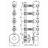 Zucchetti Agora Classic Встроенный термостатический смеситель, 1/2”, с 4 запорными клапанами, цвет: хром