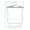 THG CAPUCINE VERT DECOR PLATINE Китайская лакированная коробка с белой керамической крышкой Ø126 мм., middle size, декор платина/зеленый, цвет: платина