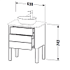 Duravit Luv База напольная 68.8x45х74.3см, с 1 выдв. ящиками, каменой столешницей и раковиной, цвет: светло-голубой шелковисто-матовый