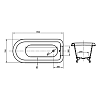 KNIEF ROLL TOP XL Ванна 170x70x60см., на ножках хром, без слива-перелива, цвет: белый
