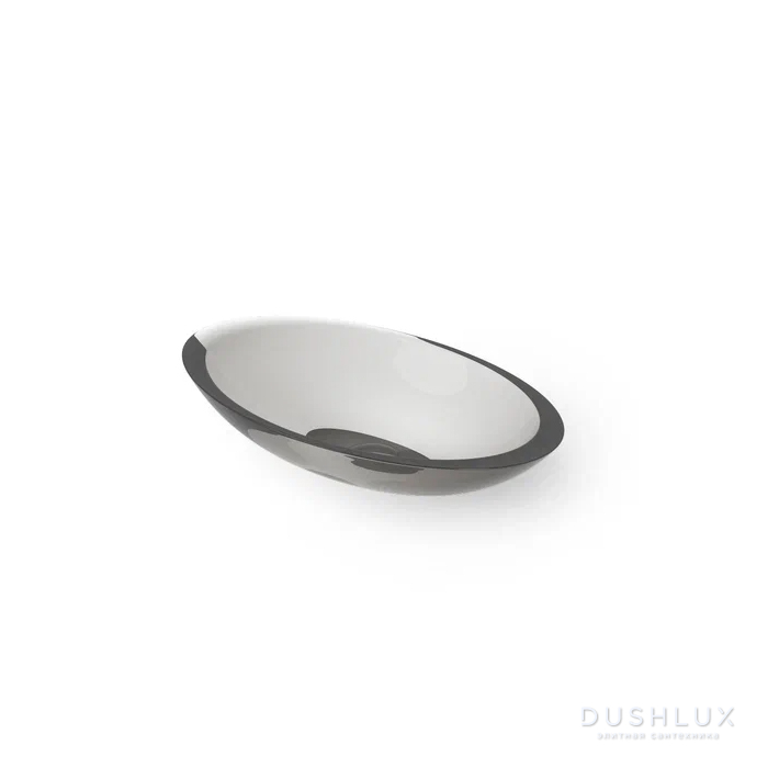 Фото Dea Design Washbasins Раковина 60x35x10.5см., накладная, без отв., Glasstech, прозрачная смола, цвет: Smoky Black R4