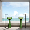 Dea Design Pedestal Basin Раковина 42.5x42.5x85см., напольная, без отв., Glasstech, прозрачная смола, цвет: Emerald R3