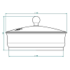THG CAPUCINE VERT DECOR PLATINE Китайская лакированная коробка с белой керамической крышкой Ø180 мм., big size, декор платина/зеленый, цвет: платина