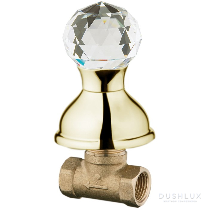 Фото Webert Karenina Вентиль запорный, цвет: золото/кристалл Swarovski