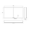 EMCO Evo Зеркальный шкаф 120x70см., с подсветкой, навесной, 2 двери, 2 полки, розетка, цвет: алюминий