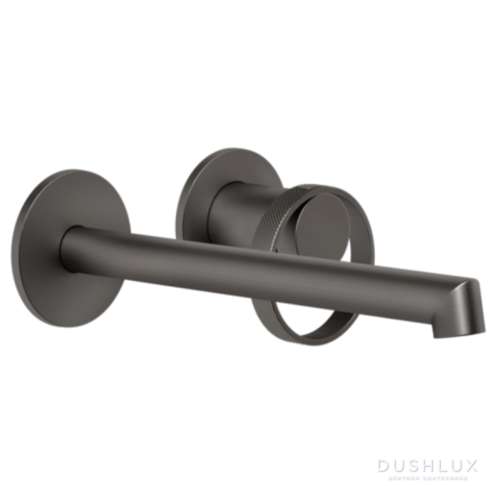 Фото Gessi Anello Смеситель для раковины, настенный, цвет: Black Metal Brushed PVD
