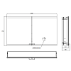 EMCO Evo Зеркальный шкаф 120x70см., с подсветкой, встраиваемый, 2 двери, 2 полки, розетка, цвет: алюминий