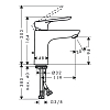 Hansgrohe Logis E Смеситель для раковины 100 на 1 отв. с донным клапаном, излив 100мм, h94мм, цвет: хром