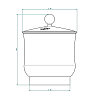 THG CAPUCINE VERT DECOR PLATINE Китайская лакированная коробка с белой керамической крышкой Ø94 мм., small size, декор платина/зеленый, цвет: платина
