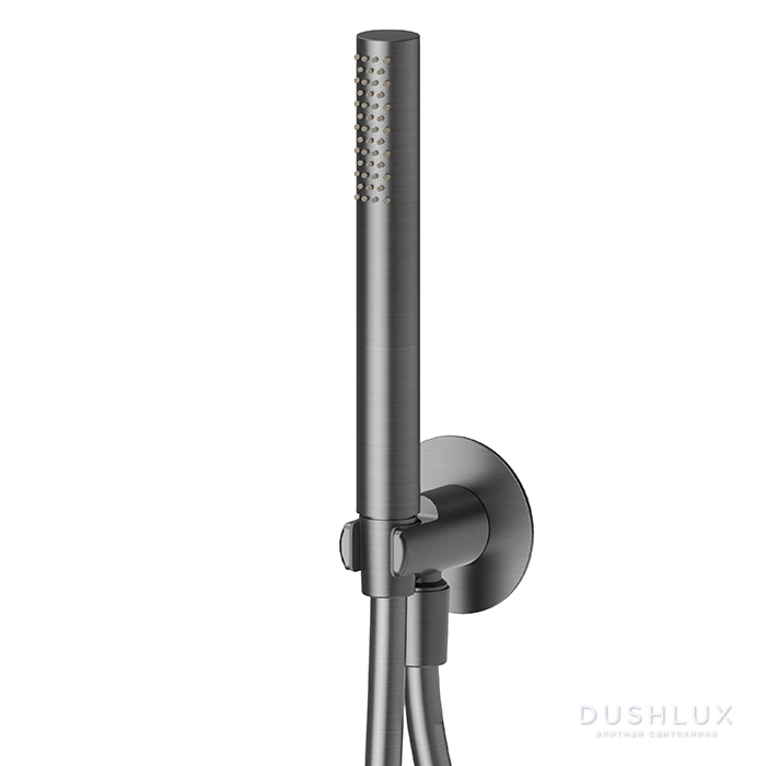 Фото Newform X-Steel 316 Душевой гарнитур: ручной душ с держателем и шлангом 150см., цвет: PVD Brushed gun metal