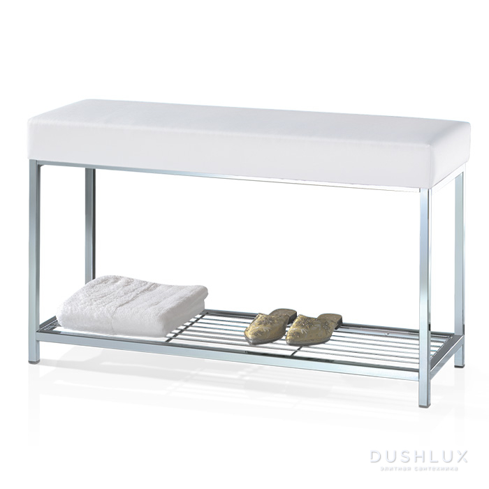 Фото Decor Walther DW 67 Скамья с полочкой 90x30x52см, цвет: хром/белый