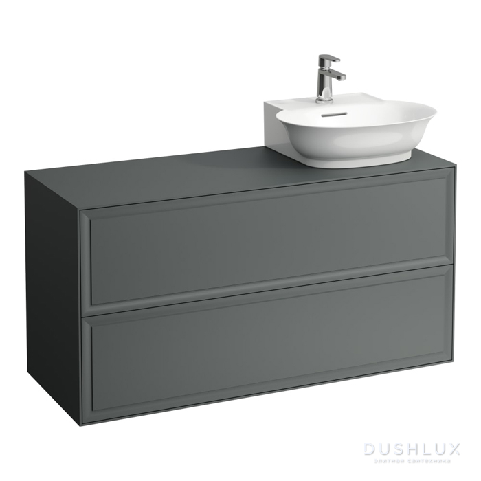 Фото Laufen New Classic Тумба с раковиной, DX, 117.5x45.5x60см, подвесной, 2 ящика, цвет: серый