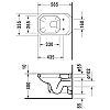 Duravit 1930 Унитаз 35.5x58x40см, подвесной, горизонтальный выпуск, с креплением, цвет: белый