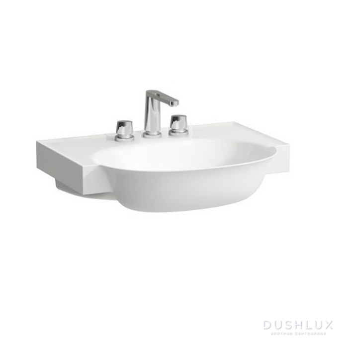 Фото Laufen New Classic Раковина накладная 60х48х7.5см, с 3 отв., без перелива, с покрытием Clean Coat LCC, цвет: белый