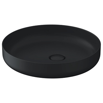 Duravit Vitrium Раковина накладная 46 см, без отв., круглая, из DuroCast UltraResist, без перелива, цвет: темно-серый матовый