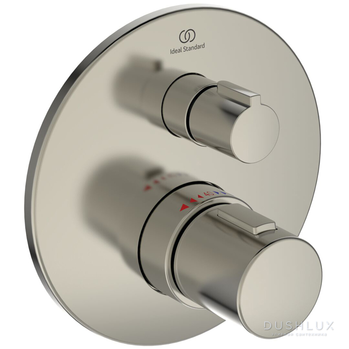 Фото Ideal Standard Ceratherm Т100 Смеситель для душа, встраиваемый, термостатический, без душевого гарнитура, цвет: PVD Silver Storm (Серебряный Шторм)