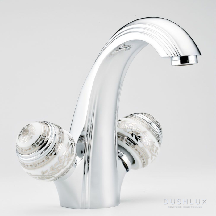 THG Marquise porcelaine blanche Смеситель для раковины, цвет: хром ...